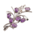 Amethyst-Brosche, „Blühende Weisheit“ – florale 7-Karat-Amethyst- und Sterlingsilber-Brosche