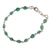 Onyx link bracelet, 'Savant Rain' - 9-Carat Faceted Green Onyx Link Bracelet Crafted in India