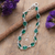 Onyx link bracelet, 'Savant Rain' - 9-Carat Faceted Green Onyx Link Bracelet Crafted in India