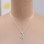 Sterling silver pendant necklace, 'Dancing Letters' - Cursive Letter-Shaped Sterling Silver Pendant Necklace