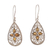 Citrine dangle earrings, 'Queen of Joy' - Floral Three-Carat Pear Citrine Dangle Earrings from India thumbail