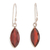 Garnet dangle earrings, 'Romantic Beauty' - Polished 4-Carat Garnet Sterling Silver Dangle Earrings thumbail