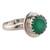 Onyx single stone ring, 'Majestic Green' - Polished Sterling Silver and Green Onyx Single Stone Ring