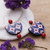 Ceramic dangle earrings, 'Moroccan Rhapsody' - Floral Blue and Red Ceramic Dangle Earrings from India