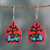 Ceramic dangle earrings, 'Tiny Sages' - Hand-Painted Elephant-Themed Ceramic Dangle Earrings