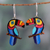 Ceramic dangle earrings, 'Chromatic Toucan' - Hand-Painted Toucan-Shaped Ceramic Dangle Earrings