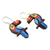 Ceramic dangle earrings, 'Chromatic Toucan' - Hand-Painted Toucan-Shaped Ceramic Dangle Earrings