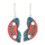 Ceramic dangle earrings, 'Glorious Wings' - Hand-Painted Butterfly Wing-Themed Ceramic Dangle Earrings