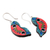 Pendientes colgantes de cerámica - Pendientes colgantes de cerámica con temática de alas de mariposa pintados a mano