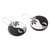 Ceramic dangle earrings, 'Unique Balance' - Handcrafted Ying & Yang Ceramic Dangle Earrings from India