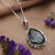 Seraphinite pendant necklace, 'Vitality Drop' - Drop-Shaped Natural Seraphinite Cabochon Pendant Necklace