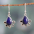 Pendientes colgantes de lapislázuli - Pendientes colgantes de plata de ley con piedras de lapislázuli