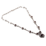 Garnet pendant necklace, 'Passionate Magic' - Traditional 4-Carat Natural Garnet Pendant Necklace