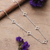 Sterling silver station necklace, 'Stars & Blooms' - Classic Floral Sterling Silver Station Necklace from India (image 2) thumbail