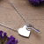 Sterling silver pendant necklace, 'Key to Your Love' - Heart and Key-Shaped Sterling Silver Pendant Necklace (image 2) thumbail
