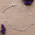 Sterling silver station anklet, 'Stars & Blooms' - Classic Floral Sterling Silver Station Anklet from India (image 2) thumbail