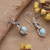 Larimar and blue topaz dangle earrings, 'Calming Blue' - One-Carat Natural Larimar and Blue Topaz Dangle Earrings