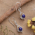 Pendientes colgantes de lapislázuli - Pendientes colgantes de cabujón de lapislázuli pulido de la India