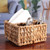 Natural fiber cutlery organiser, 'Neatly Natural' - Water Hyacinth and Cane Fiber Three-Slot Cutlery organiser