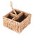 Natural fiber cutlery organiser, 'Neatly Natural' - Water Hyacinth and Cane Fiber Three-Slot Cutlery organiser