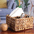 Natural fiber cutlery organiser, 'Neatly Natural' - Water Hyacinth and Cane Fiber Three-Slot Cutlery organiser