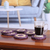 Natural fiber coasters, 'Wine Aura' (set of 6) - Set of Six Handwoven Round Purple Natural Fiber Coasters