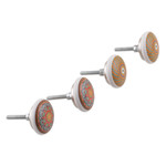 Ceramic knobs, 'Moroccan Style' (set of 10) - 10 Hand-Painted Ceramic Knobs with Moroccan-Style Designs