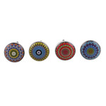 Ceramic knobs, 'Moroccan Glory' (set of 9) - 9 Hand-Painted Ceramic Knobs with Moroccan-Style Motifs