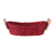 Natural fiber basket, 'Romantic Essentials' - Handwoven Red Sabai Grass Fiber Basket with Wood Handles