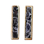 Gold-plated clear quartz stud earrings, 'Victorious Bliss' - 18k Gold-Plated Rectangular Clear Quartz Stud Earrings