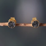 Gold-plated clear quartz stud earrings, 'Victorious Moon' - 18k Gold-Plated Round Natural Clear Quartz Stud Earrings