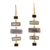 Gold-plated labradorite and onyx dangle earrings, 'Steps to Light' - Gold-Plated 4-Carat Labradorite and Onyx Dangle Earrings thumbail