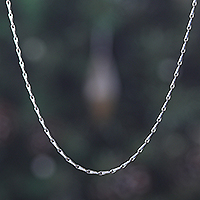 Halskette aus Sterlingsilber, „Modern Bonds“ – Hochglanzpolierte Weizenkette aus Sterlingsilber