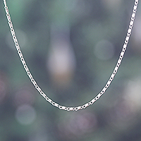 Sterling silver chain necklace, 'Futuristic Bonds'