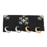 Gold-plated and sterling silver hoop earrings, 'Everyday' (set of 2) - Set of 2 Textured Gold-Plated and Sterling Silver Earrings