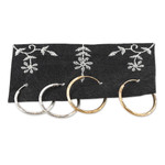 Gold-plated and sterling silver hoop earrings, 'Shimmering Hoops' (set of 2) - Set of 2 22k Gold-Plated and Sterling Silver Earrings