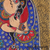 Madhubani-Gemälde, 'Anbetungswürdige Prinzessin - Madhubani-Gemälde einer indischen Prinzessin, die in den Spiegel schaut