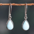 Pendientes colgantes de larimar - Pendientes colgantes de larimar natural en forma de lágrima altamente pulida