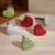 Ceramic cabinet knobs, 'Merry Hearts' (set of 6) - Set of 6 Handcrafted Heart-Shaped Ceramic Cabinet Knobs