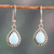 Larimar dangle earrings, 'Sky Dewdrops' - Sterling Silver and Larimar Drop Shaped Dangle Earrings