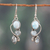 Pendientes colgantes de topacio azul y larimar - Pendientes colgantes facetados de topacio azul y larimar de tres quilates