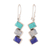 Multi-gemstone dangle earrings, 'Oceanic Ladders' - Geometric Blue-Toned Multi-Gemstone Dangle Earrings