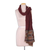 Embroidered wool scarf, 'Sacred Blooming' - Floral Embroidered Colorful Burgundy 100% Wool Scarf