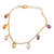 Gold-plated multi-gemstone charm bracelet, 'Sweet Golden Souls' - 22k Gold-plated Charm Bracelet with Two-Carat Faceted Jewels