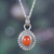Carnelian pendant necklace, 'Soiree Charm' - Natural Carnelian and Sterling Silver Pendant Necklace