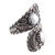 Cultured pearl wrap ring, 'Call from the Ocean' - Classic Leafy and Floral Cream Cultured Pearl Wrap Ring