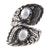 Cultured pearl wrap ring, 'Call from the Ocean' - Classic Leafy and Floral Cream Cultured Pearl Wrap Ring