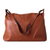 Leather shoulder bag, 'Chocolate Gracefulness' - 100% Chocolate Leather Zippered Adjustable Shoulder Bag