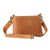 Leather sling bag, 'Caramel Lifestyle' - Basketweave-Patterned Caramel Leather Adjustable Sling Bag