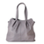 Leather shoulder bag, 'Stone Statement' - 100% Stone Leather Shoulder Bag with Magnetic Closure
